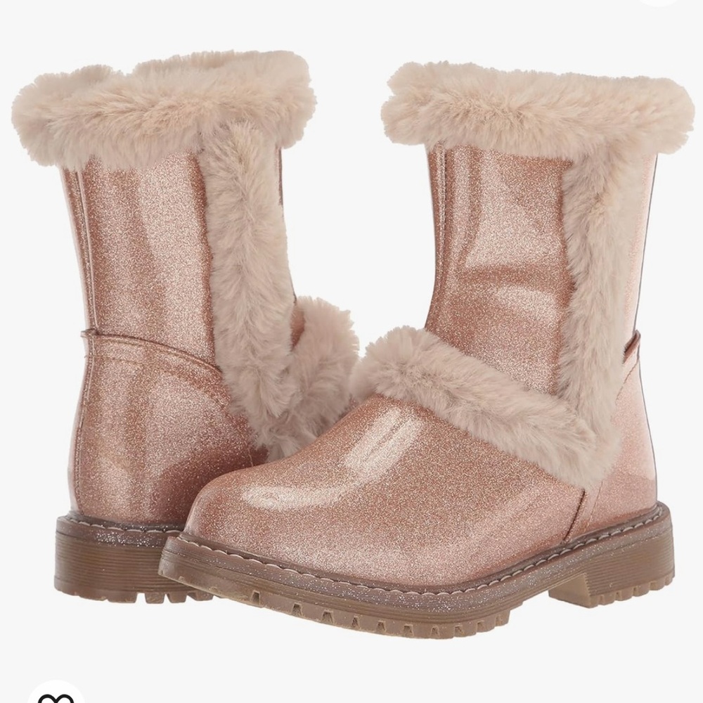 NWT - DV DOLCE VITA Echo kids winter boots - glitter patent rose gold size 4